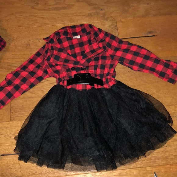 buffalo plaid tutu dress